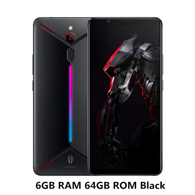 BLACK 6GB 64GB Игровой телефон zte Nubia Red Magic Mars 6," 6 ГБ/8 ГБ/10 ГБ ОЗУ 64 Гб/128 ГБ/256 Гб ПЗУ восьмиядерный смартфон Snapdragon 845 Android 9,0 - Цвет: BLACK 6GB 64GB
