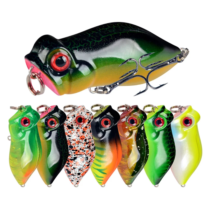

1pcs Fishing Lures Topwater Popper Bait 4cm 3.2g Hard Bait Artificial Wobblers Plastic Fishing Tackle with 10# Hooks