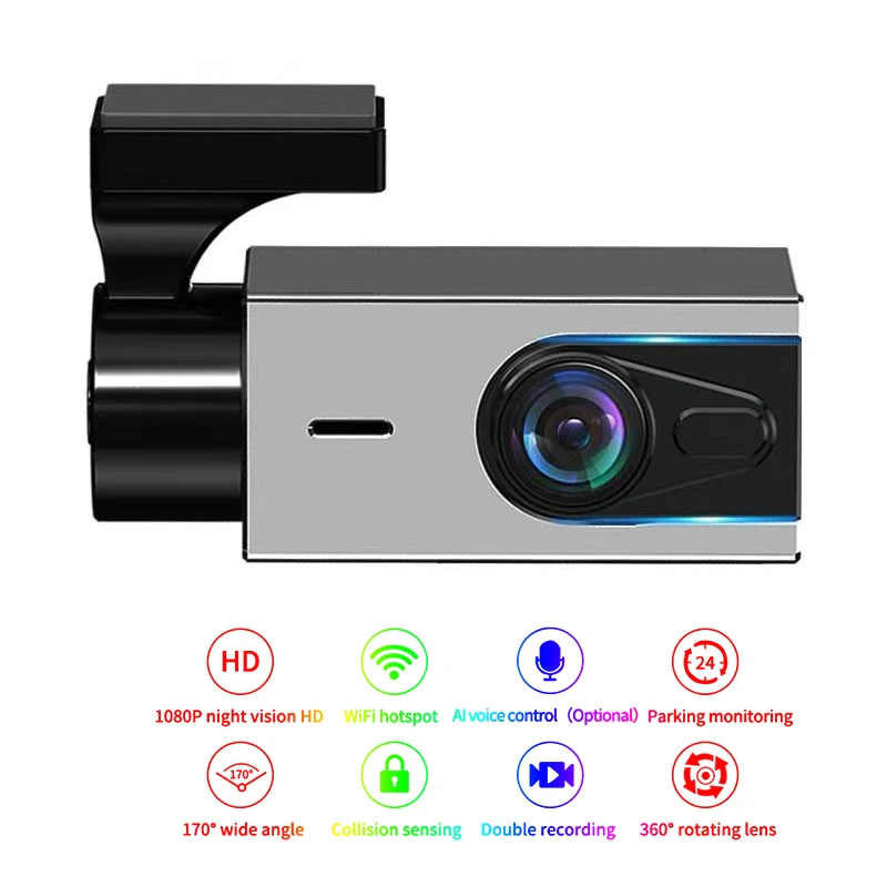 

NEW WiFi Dash Cam 1080P HD Car DVR Dashcam Rotatable Lens Night Vision Dashboard Camera Video Recorder Support APP Connection