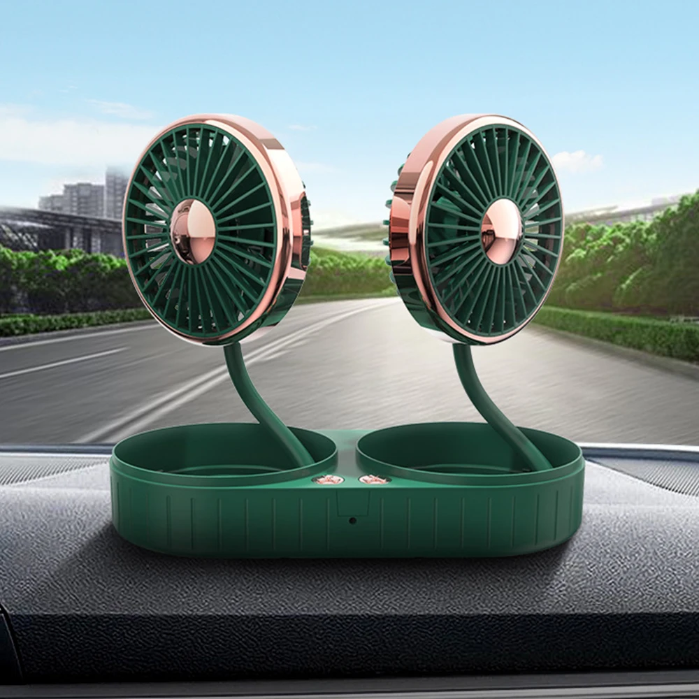 

Car Dual-head Hose USB Interface Small Fan Foldable 360 Degree Swivel Fan Car Supply Household Electrical Appliances Desktop
