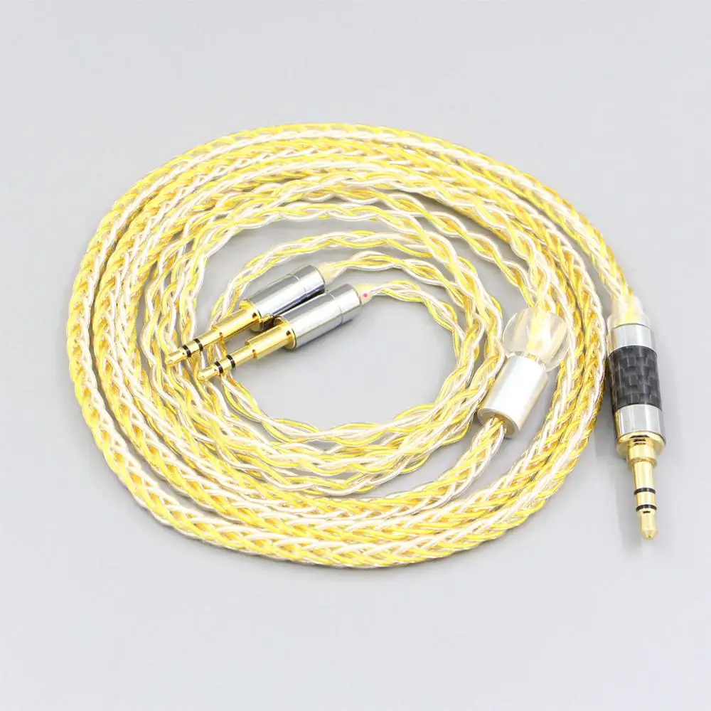 

LN007321 8 Core Silver Gold Plated Earphone Cable For Abyss Diana Acoustic Research AR-H1 Advanced Alpha GT-R Zenith PMx2