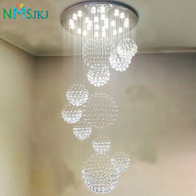 Современные светодиодные роскошные хрустальные люстры большая подвесная