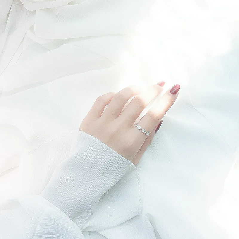 Кольцо с дизайном звёзды из стерлингового серебра S925 пробы женское кольцо