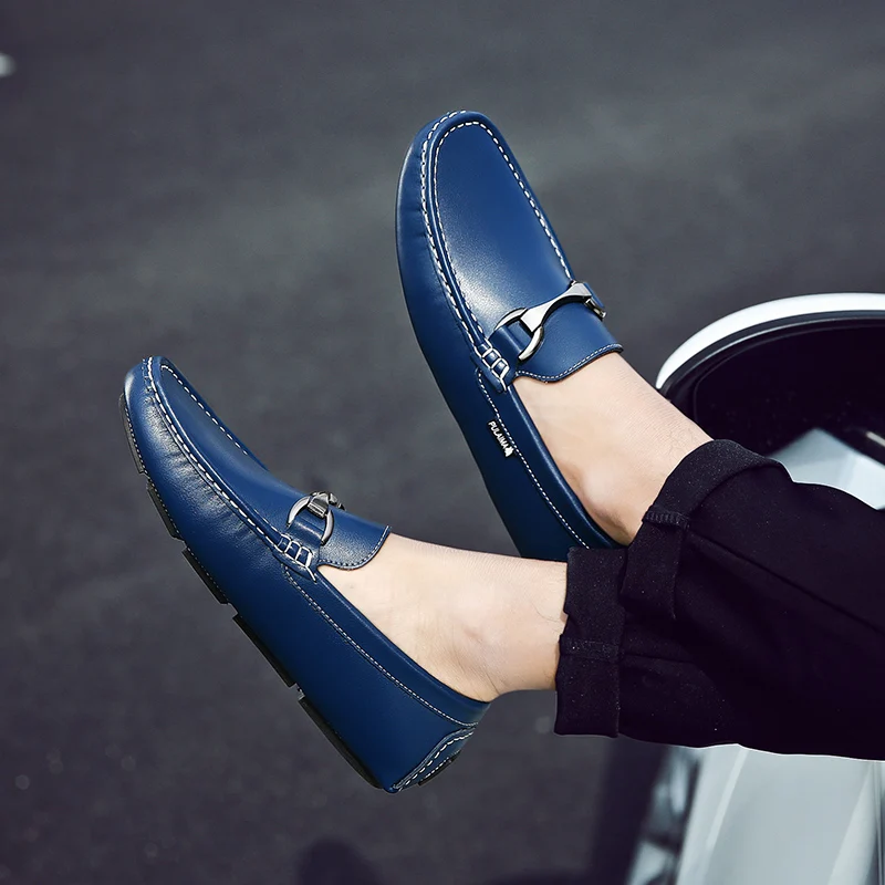 

Spring 2021 Loafers Men Shoes Black Blue Handmade Casual Shoes Popular Driving Moccasins Mens Luxury Brand Flats Shoes For Man