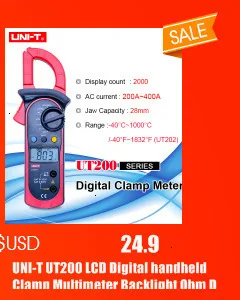 UNI-T UT213A/B/C 400A клещи TRMS AC DC ток напряжение сопротивление емкость температура тестер НТС фонарик Функция