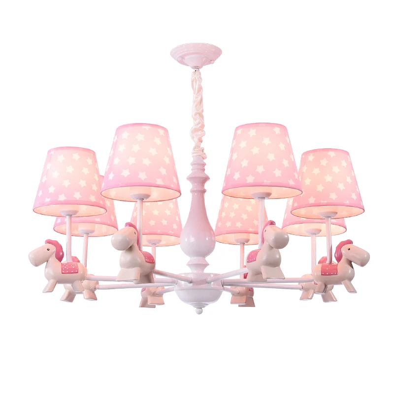 

Детские люстры, светильники, украшение для гостиной, домашняя современная люстра для детской комнаты, декор для спальни, Розовая лошадь, светодиодные люстры