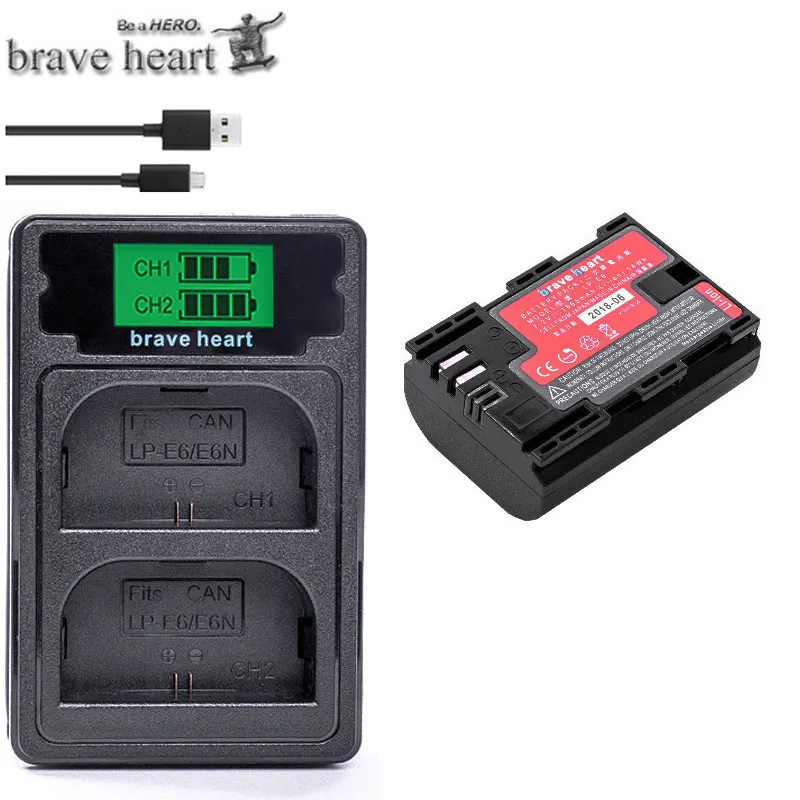 charger and 1battery Декодированный LP-E6 LP E6 Аккумулятор для камеры LP E6 E6N аккумулятор от SANYO cells для Canon DSLR EOS 60D 5D3 7D 6D 70D 80D 5D Mark II III - Цвет: charger and 1battery