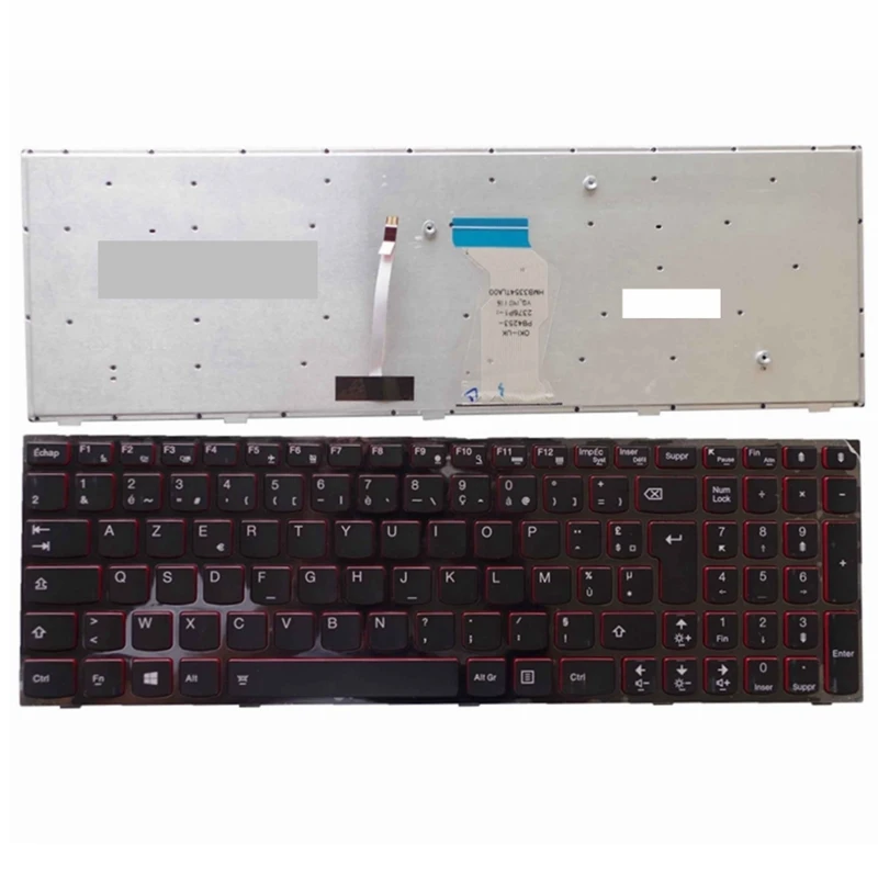 Фото Французская клавиатура для ноутбука Lenovo Ideapad Y500 Y500N Y500NT Y510P с красной подсветкой №2