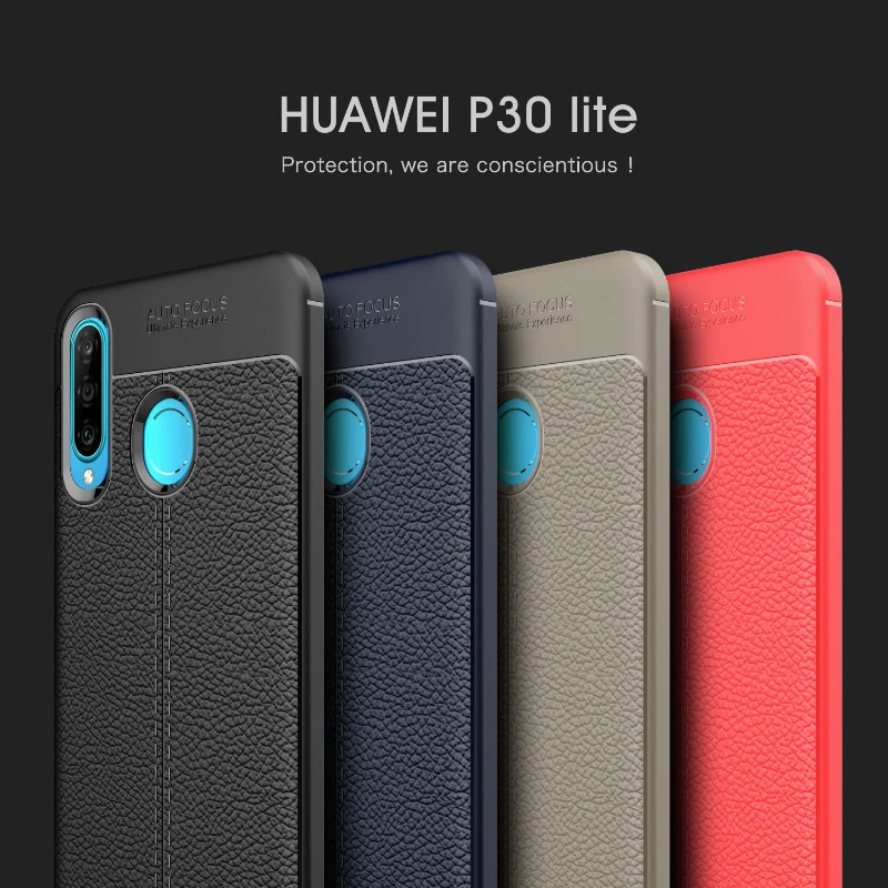 Чехол для Huawei P30 lite чехол роскошный кожаный силиконовый бампер мягкий телефона из