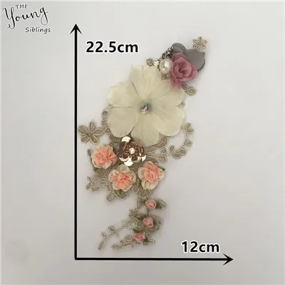Стиль 3D цветок кружевной воротник DIY Вышивка аппликация декольте швейная ткань украшения одежды аксессуары Скрапбукинг