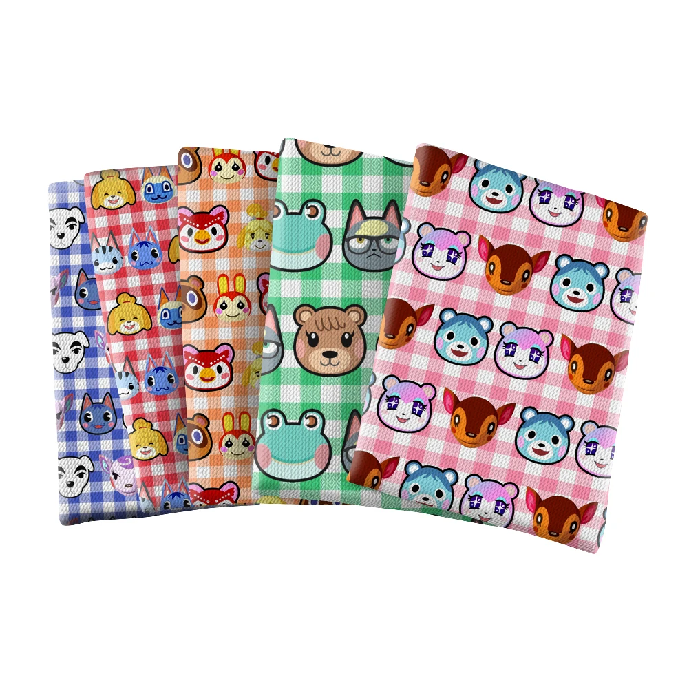 

Animal Bullet Jacquard Bubble Knit Fabric Polyester Cotton DIY Craft Doll Dress Cloth Sewing Material 50*145cm
