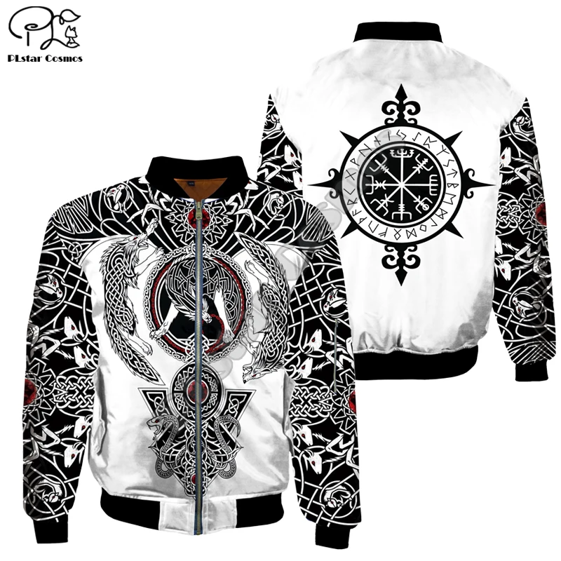 

Viking Tattoo 3D printed Men's bomber jackets Hoodie Men Women New Fashion winter Zipper Hooded hip hop hoodies style-8
