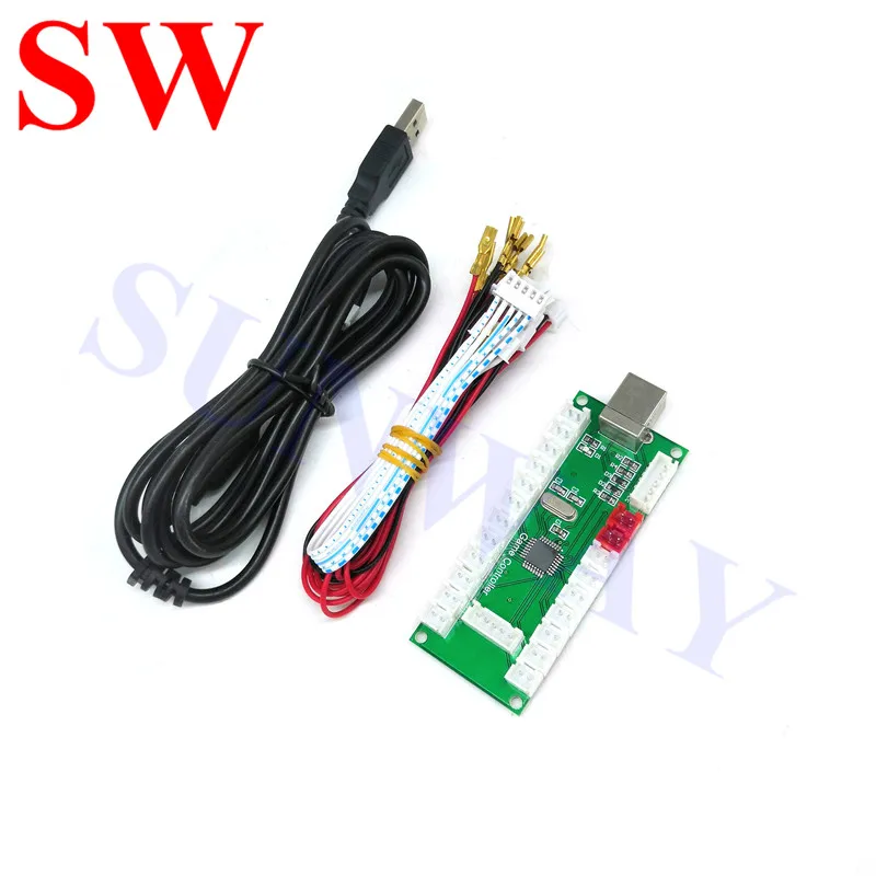DIY аркадная игра набор деталей нулевой задержки USB энкодер к ПК с аркадная Sanwa 5Pin джойстик+ sunway кнопка для Jamma машины