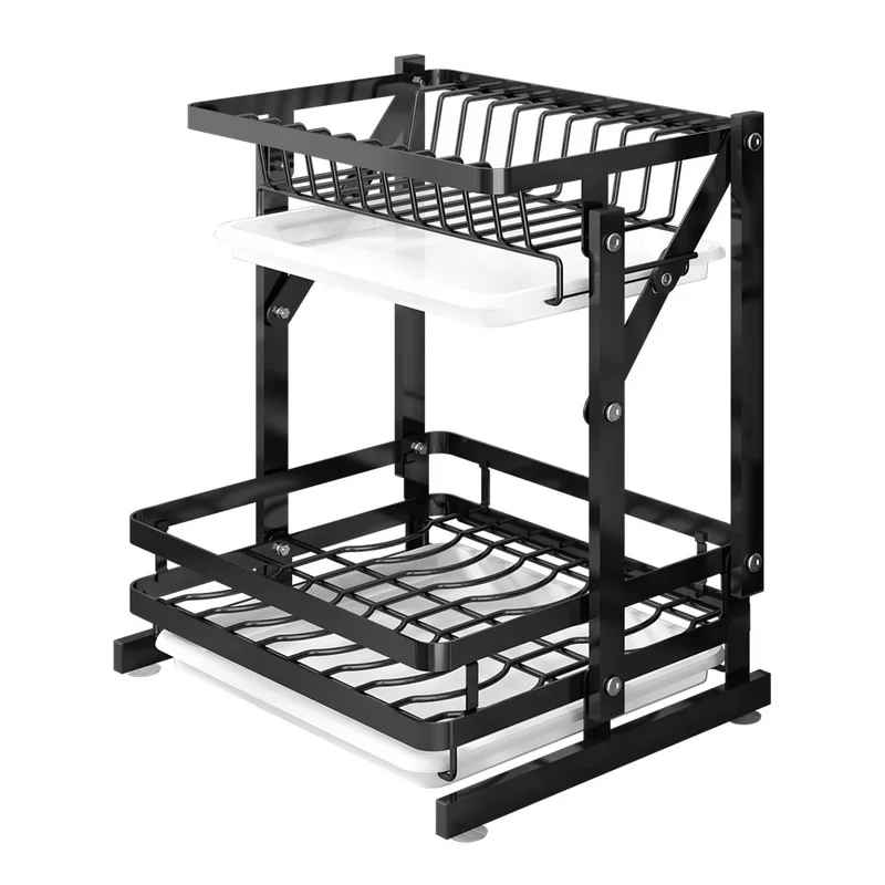 

Storage Rack For Kitchen And Living Room Free Punching And Installation Floor-Standing Multi-Layer Desk Dishes Groceries Storage