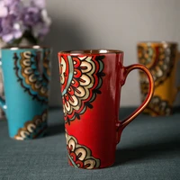 retro folk custom style mug latte coffe cup hand painted coffee cup ceramic mug cups and mugs creative funny mug milk tea cup