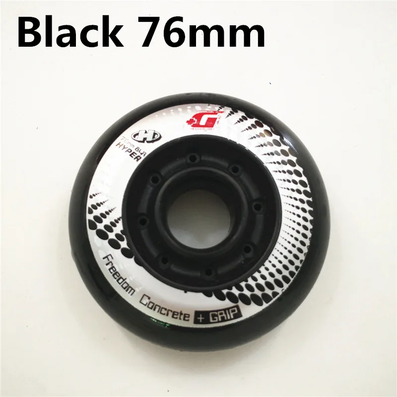 Black 76mm 8 шт. Hyper+ G GRIP бетонные Встроенные роликовые коньки колеса, 84A FSK слалом торможения для SEBA HL High WFSC Powerslide RB колеса - Цвет: Black 76mm