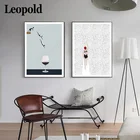 Nordic светильник Цвет абстрактная живопись плакат злодей плавательный прыгать в вино Стекло настенная живопись искусство Гостиная украшения