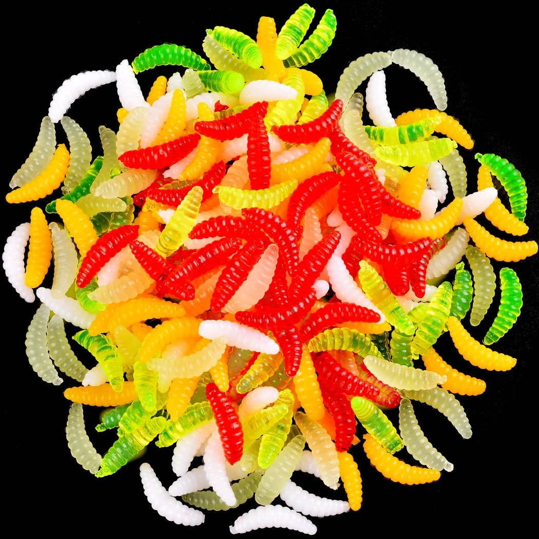 

50pcs Fishing Bionic Soft Bait Aphid 2cm/0.4g Artificial Manufacturing Soft Lure Baits Outdoor Winter Sink Fishing Accessories