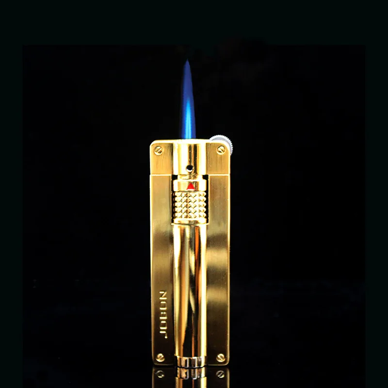 

Blue Flame Torch Metal Creative Grinding Wheel Lighter Windproof Butane Gas Turbo Lighter Cigarette Cigar Accessories