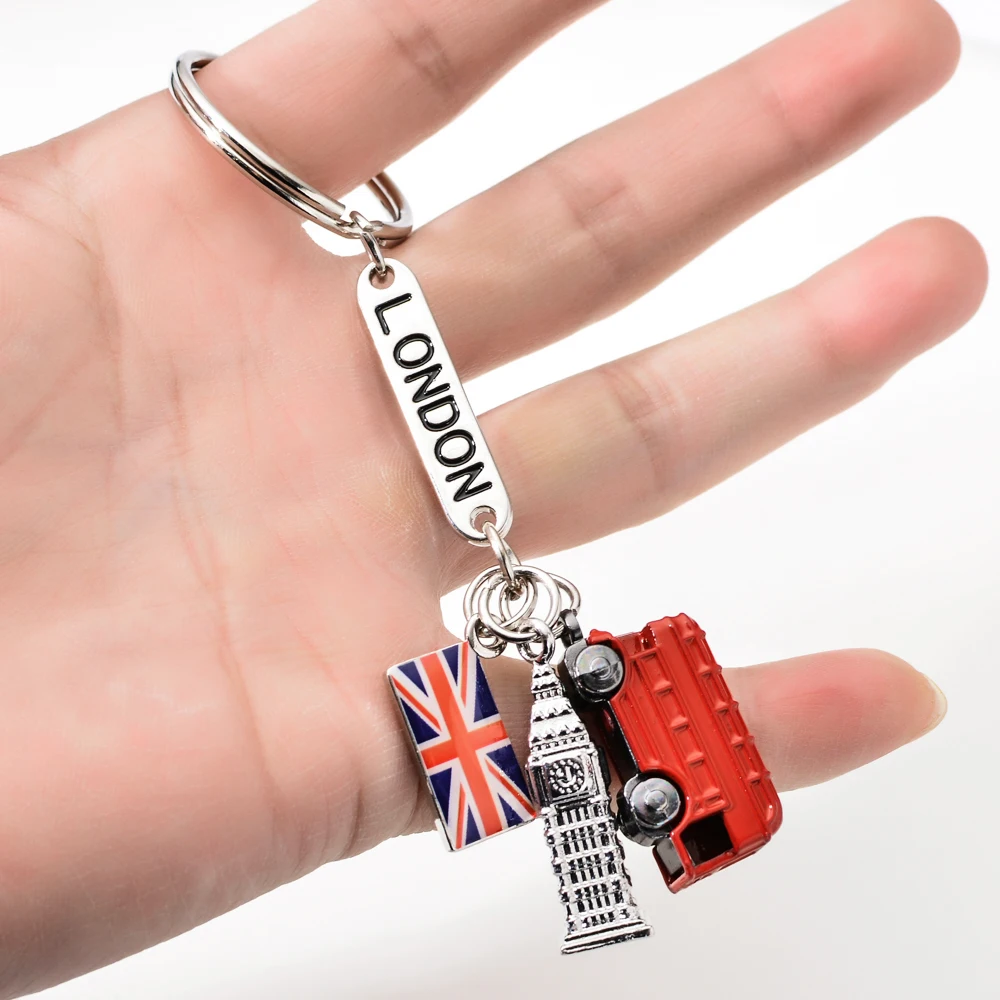 Модный брелок для ключей Vicney Лондон Биг Бен и красное такси автомобиля