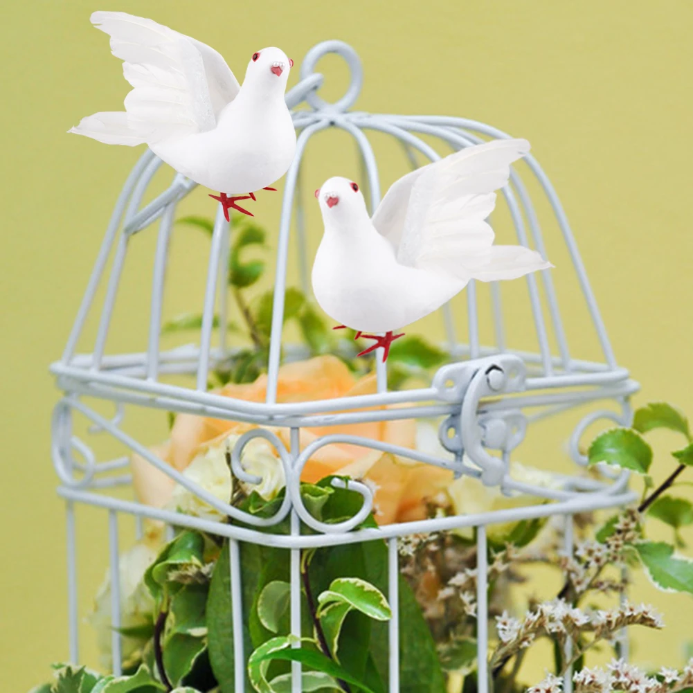 Декоративное искусственное пенопластовое перо белая голубь птица свадебное