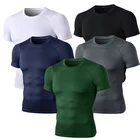Футболка мужская компрессионная с коротким рукавом, для фитнеса и бега