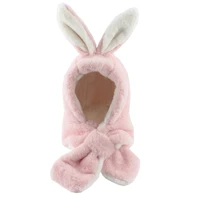 cartoon cute bunny hat winter warm faux fur neck protection cap women girls party cosplay rabbit ears hats