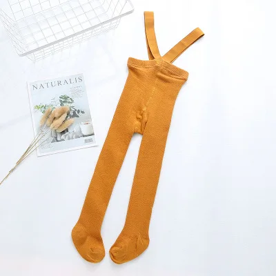 

Breathable Infant Kids Suspender Pantyhose Spring Autumn Baby Girls Boys Cute Solid Color High Waist Bandage Overall Leggings