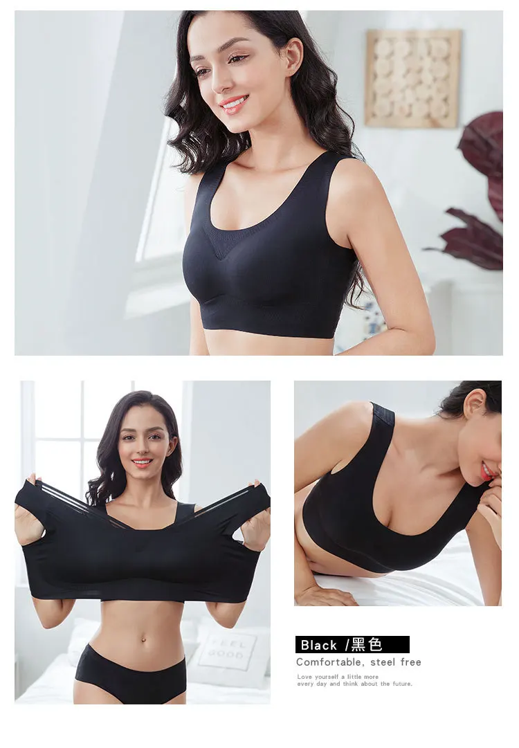 No Rims Sexy Lingeries Underwears Women bras plus size 7XL One piece Sleep Lace Beautiful back comfort Bra women's Vest