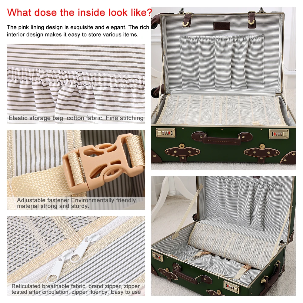 Чемодан из искусственной кожи набор для переноски багажа винтажный чемодан на