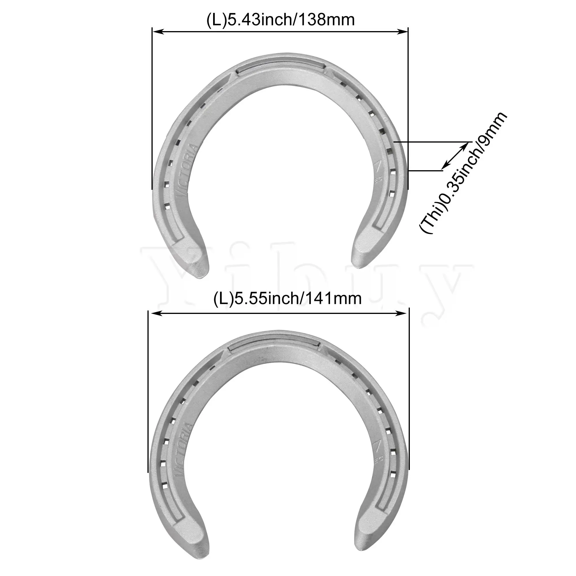 

4 Pieces 141mm&138mm Front Rear Horseshoe for Horse Racing Number 7