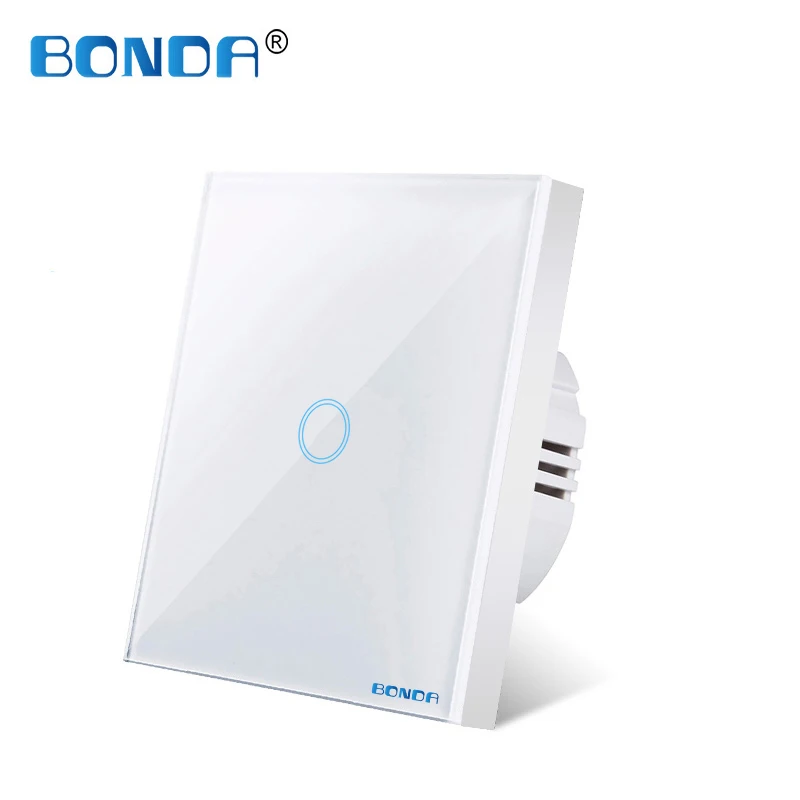 Настенный сенсорный выключатель европейского стандарта белая кристаллическая