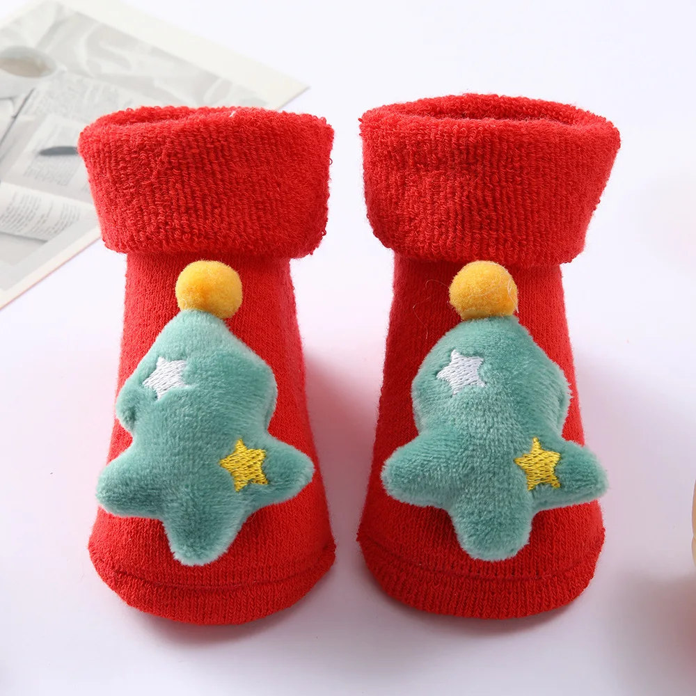 Hot Sale Baby Boys Girls Socks Thick Winter Keep Warm Floor Non-Slips Sock Shoes for Toddler Newborn Christmas New Year | Детская одежда