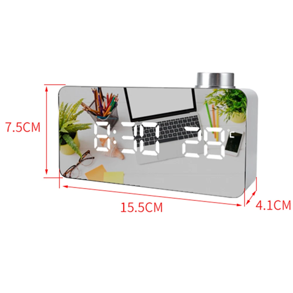 

Mirror Clock Creative Thermometer Bedside Clock Led Multifunctional Student Digital Alarm Clock Snooze Home Decor