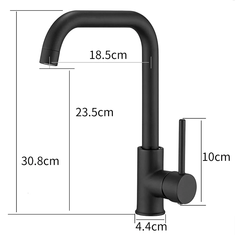 

Kitchen Faucet 360 Rotate Black Mixer Faucet for Kitchen Rubber Design Hot and Cold Deck Mounted Crane for Sinks AEF0012