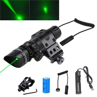 powerful 532nm red laser sight green hunting emitter45 degree ring rail qd barrel scope mount wremote switch16340bycharger