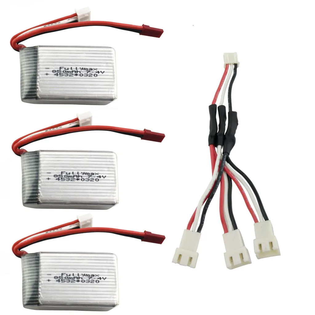 3 шт. 7,4 В 850 мАч батарея + 1 до 3 линия преобразования зарядки для UDI U829 RC Quadcopter запасные части