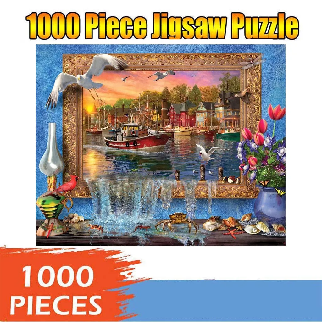 

1000 большой образовательный подарок для взрослых и детей, игрушка с узором, Рождественский пазл, 1000 штук, пазл для взрослых, пазл для детей