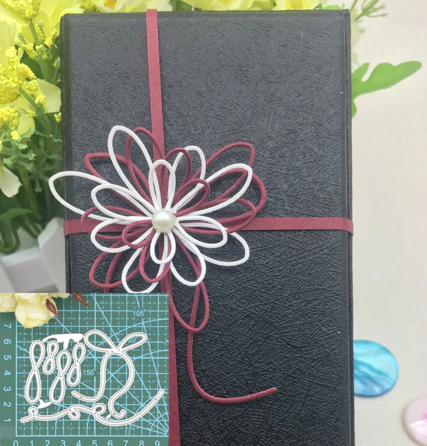 Бантик кружева ленты металла резки штампы бумажные карточки для скрапбукинга