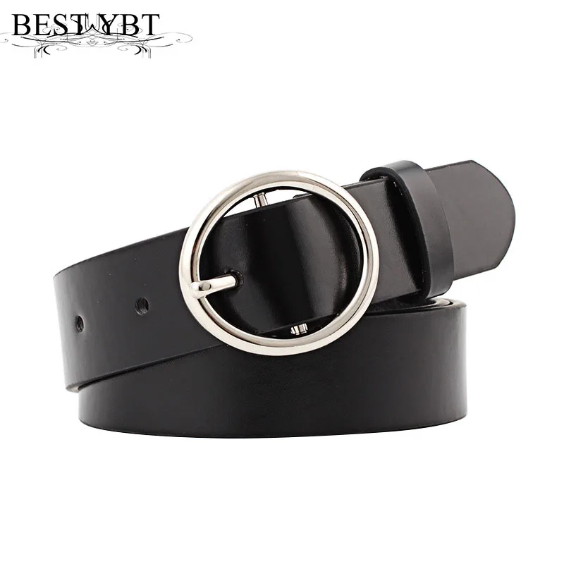 

Женский ремень из искусственной кожи Best YBT, ремень с круглой пряжкой из сплава, новый высококачественный Повседневный простой женский ремен...
