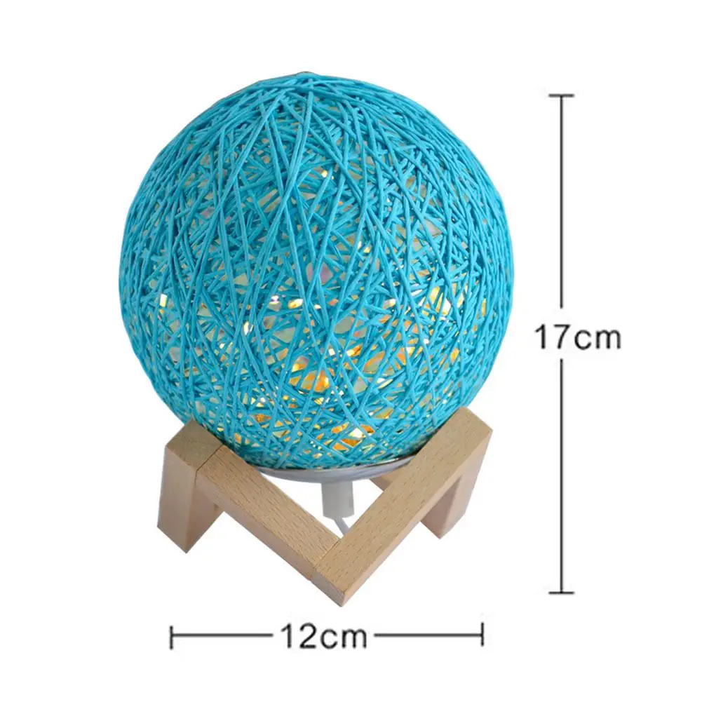 

Twine Rattan Ball LED Desk Bedside Table Lamp Night Light Birthday Kids Gift