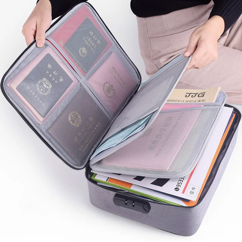 

High Quality Large Capacity Document Storage Bag Box Waterproof Document Bag Organizer Papers Storage Pouch Travel File Bag