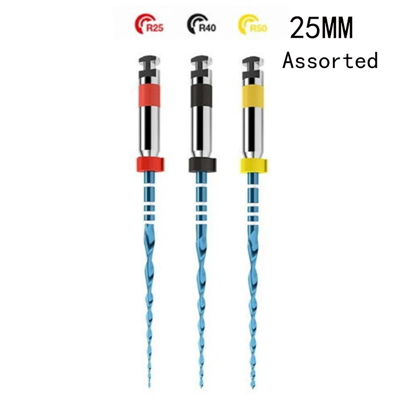 25MM Assorted Reciproc файл Стоматологическая синяя термообработка 6 шт. R50 21 мм стоматологическая медицинская для стоматолога Endo инструменты для лечения - Цвет: 25MM Assorted