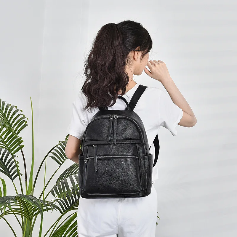 

Genuine Leather Backpack Women 2020 New Casual Large-Capacity Travel Bag Korean Soft Leather Wild Fashion Cowhide Girl Backpack