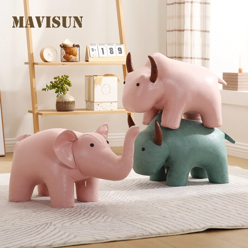 

Креативный табурет в виде животного, слон, сетка, Красный мультяшный домашний табурет для обуви, милый детский карликовый табурет из массив...