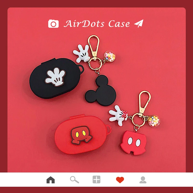 

Cartoon Key Ring Cute Cover for Airdots Case for Xiaomi Redmi Airdots Youth Soft Silicone Protective Shell Charging Box Keychain