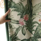 Занавески из хлопка и льна в американском стиле ретро с принтом листьев, затемняющие шторы для гостиной, спальни, кабинета, занавески на заказ