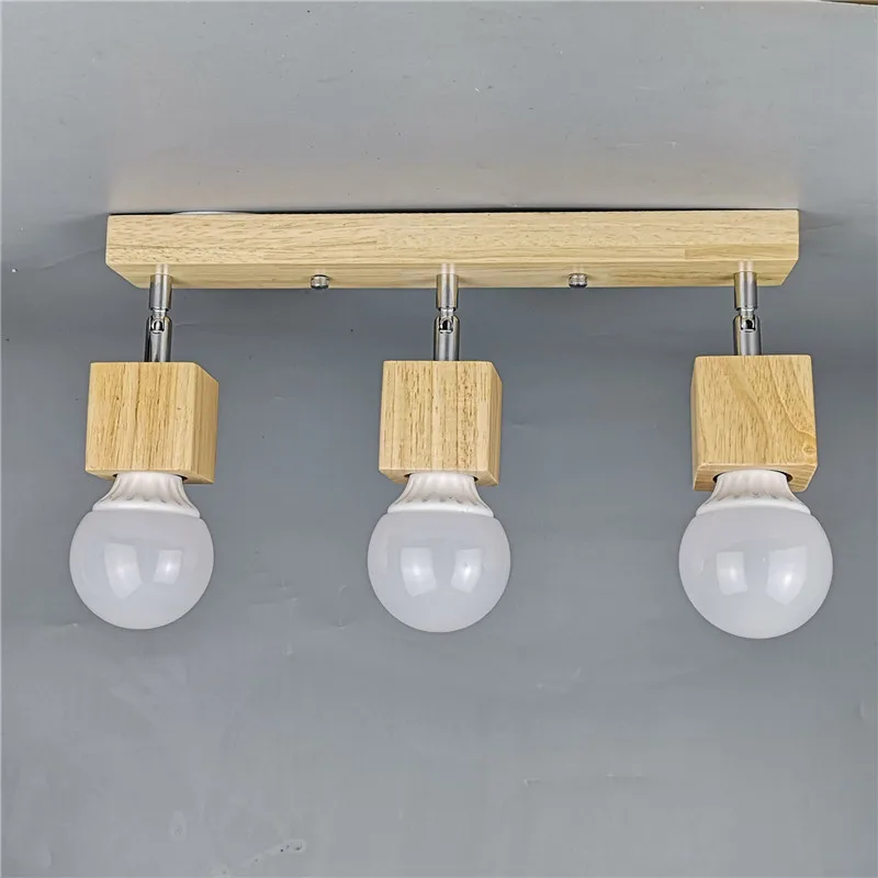 Luces de techo nórdicas de 3 cabezales para sala de estar, un solo cabezal ajustable de lámpara de techo, Art Retro, E27, accesorios de iluminación