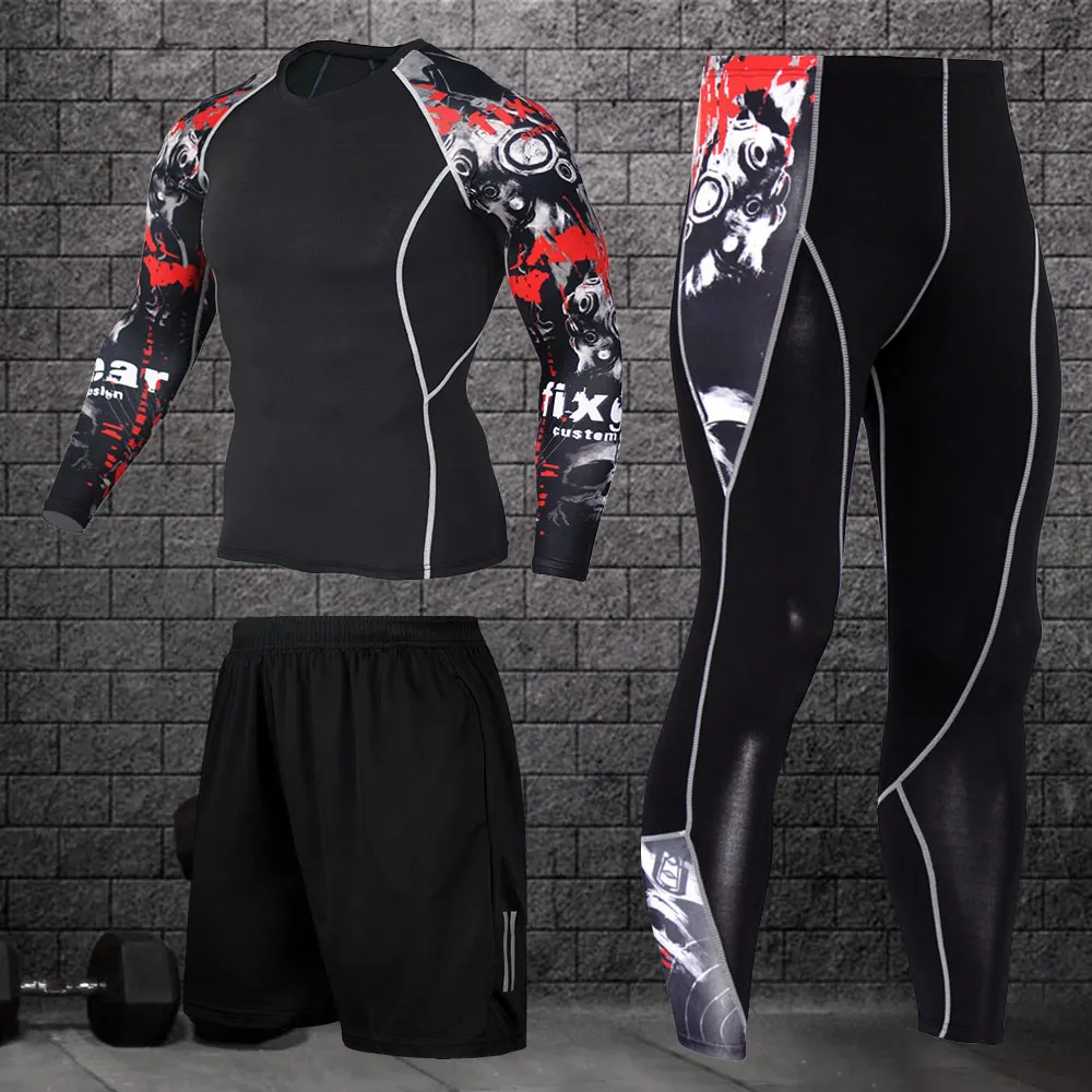 Compression Sport Suits Men Sport Quick Drying Running Clothing Sets Joggers Training Suit Gym Fitness Workout Set