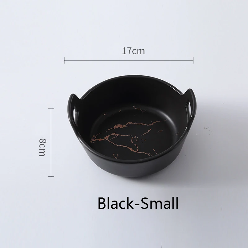

Guards Against Burns The Bowl Handle Marble Ceramic Round Salad Soup Bowl Creative Nordic Kitchen Porcelain Utensils